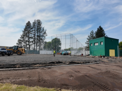 Shadle Park high School baseball field under construction