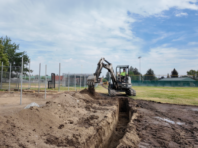 Shadle Park high School baseball field under construction