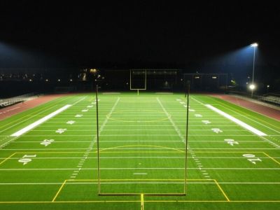 Shadle Park High School football field at night